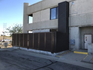 A louvered fence from PalmSHIELD installed by the City of Los Angeles Department of Water and Power